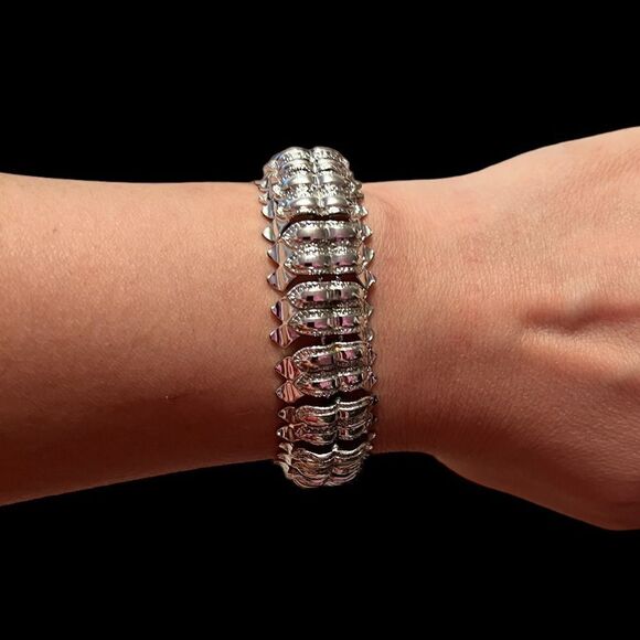 Vintage STAR Silver Tone Link Bracelet - Picture 3 of 5